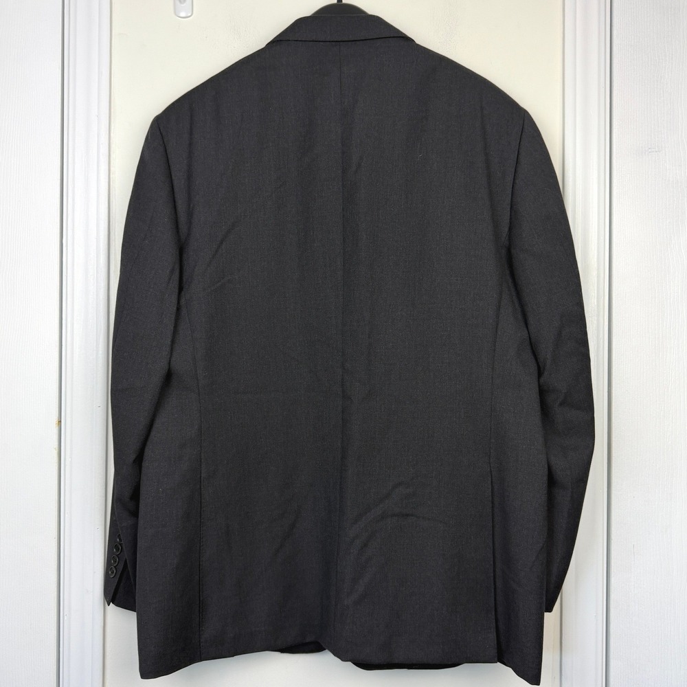 Canali Italy Mens 44R Wool Blazer Sport Coat Jacket Charcoal Grey 2 Button - Picture 12 of 12